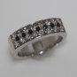 18K WHITE GOLD 1.67CT PRINCESS CUT & ROUND BLACK DIAMOND WIDE ANNIVERSARY BAND