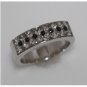 18K WHITE GOLD 1.67CT PRINCESS CUT & ROUND BLACK DIAMOND WIDE ANNIVERSARY BAND