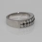 18K WHITE GOLD 1.67CT PRINCESS CUT & ROUND BLACK DIAMOND WIDE ANNIVERSARY BAND
