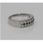 18K WHITE GOLD 1.67CT PRINCESS CUT & ROUND BLACK DIAMOND WIDE ANNIVERSARY BAND