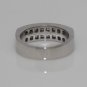 18K WHITE GOLD 1.67CT PRINCESS CUT & ROUND BLACK DIAMOND WIDE ANNIVERSARY BAND