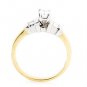 STUUNING 14K TWO TONE GOLD EMERALD CUT DIAMOND ENGAGEMENT RING ~.60 TCW ~ F/SI1