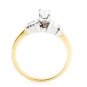 STUUNING 14K TWO TONE GOLD EMERALD CUT DIAMOND ENGAGEMENT RING ~.60 TCW ~ F/SI1