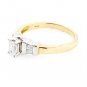 STUUNING 14K TWO TONE GOLD EMERALD CUT DIAMOND ENGAGEMENT RING ~.60 TCW ~ F/SI1