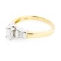 STUUNING 14K TWO TONE GOLD EMERALD CUT DIAMOND ENGAGEMENT RING ~.60 TCW ~ F/SI1