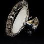 MAGNIFICENT MILAN ITALY STERLING SILVER LARGE 12" FLORAL CAKE PIE PLATTER STAND