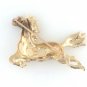 SOLID & HEAVY 14K YELLOW GOLD DIAMOND DETAILED HORSE RACING ESTATE PIN ~FREE S&H