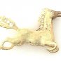 SOLID & HEAVY 14K YELLOW GOLD DIAMOND DETAILED HORSE RACING ESTATE PIN ~FREE S&H