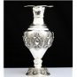 STUNNING 925 STERLING SILVER INTRICATE REPOUSSE FLORAL MOTIF TALL FLOWER VASE ~N