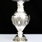 STUNNING 925 STERLING SILVER INTRICATE REPOUSSE FLORAL MOTIF TALL FLOWER VASE ~N