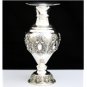 STUNNING 925 STERLING SILVER INTRICATE REPOUSSE FLORAL MOTIF TALL FLOWER VASE ~N