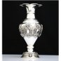 STUNNING 925 STERLING SILVER INTRICATE REPOUSSE FLORAL MOTIF TALL FLOWER VASE ~N