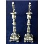 .925 Sterling Silver Decorative Art miniature Candlesticks Candle Holders Pair