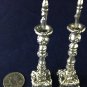 .925 Sterling Silver Decorative Art miniature Candlesticks Candle Holders Pair