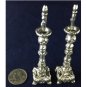 .925 Sterling Silver Decorative Art miniature Candlesticks Candle Holders Pair