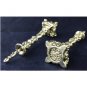 .925 Sterling Silver Decorative Art miniature Candlesticks Candle Holders Pair