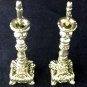 .925 Sterling Silver Decorative Art miniature Candlesticks Candle Holders Pair