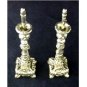 .925 Sterling Silver Decorative Art miniature Candlesticks Candle Holders Pair