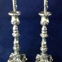 .925 Sterling Silver Decorative Art miniature Candlesticks Candle Holders Pair