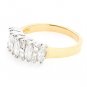 STUNNING ~ 14K TWO TONE GOLD 1.10 CARAT MARQUISE & BAGUETTE DIAMOND RING ~ H/SI