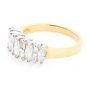 STUNNING ~ 14K TWO TONE GOLD 1.10 CARAT MARQUISE & BAGUETTE DIAMOND RING ~ H/SI