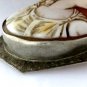 ANTIQUE 10K WHITE GOLD LADY & ROSES CARVED CORAL CAMEO BROOCH ~ GORGEOUS DETAIL