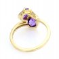 STUNNING 14K SOLID YELLOW GOLD & TWO OVAL SHAPED AMETHYST COCKTAIL RING SIZE 6.5