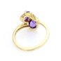 STUNNING 14K SOLID YELLOW GOLD & TWO OVAL SHAPED AMETHYST COCKTAIL RING SIZE 6.5