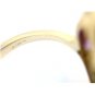 STUNNING 14K SOLID YELLOW GOLD & TWO OVAL SHAPED AMETHYST COCKTAIL RING SIZE 6.5