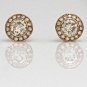 18K ROSE GOLD 1.07CT ROUND DIAMOND HALO STUD EARRINGS & MECAN ALPHA BACKS - NEW