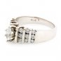14K WHITE GOLD 1.01 TCW MARQUISE & ROUND CUT GENUINE DIAMOND ENGAGEMENT RING