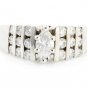 14K WHITE GOLD 1.01 TCW MARQUISE & ROUND CUT GENUINE DIAMOND ENGAGEMENT RING