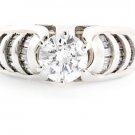 STUNNING 14K WHITE GOLD 1.56 TCW GENUINE ROUND DIAMOND ENGAGEMENT RING E/SI1