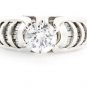 STUNNING 14K WHITE GOLD 1.56 TCW GENUINE ROUND DIAMOND ENGAGEMENT RING E/SI1