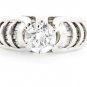 STUNNING 14K WHITE GOLD 1.56 TCW GENUINE ROUND DIAMOND ENGAGEMENT RING E/SI1