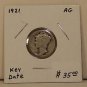1921 Mercury - Winged liberty head Dime Key date 10&Acirc;&cent; Ten Cent Silver Coin L@@K