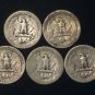 LOT 5 ~ 1935S 1936D 1948D 1941D 1951D WASHINGTON SILVER 25c QUARTER DOLLARS