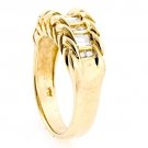 14K YELLOW GOLD ROUND & BAGUETTE DIAMOND UNIQUE BRAIDED RING .65 CARAT -F/VS2