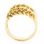 14K YELLOW GOLD ROUND & BAGUETTE DIAMOND UNIQUE BRAIDED RING .65 CARAT -F/VS2