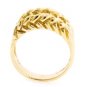 14K YELLOW GOLD ROUND & BAGUETTE DIAMOND UNIQUE BRAIDED RING .65 CARAT -F/VS2