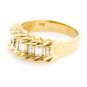 14K YELLOW GOLD ROUND & BAGUETTE DIAMOND UNIQUE BRAIDED RING .65 CARAT -F/VS2
