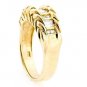 14K YELLOW GOLD ROUND & BAGUETTE DIAMOND UNIQUE BRAIDED RING .65 CARAT -F/VS2