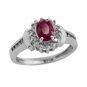 14K WHITE GOLD 1.42 CARAT OVAL RUBY & DIAMOND HALO RING ~ GORGEOUS!~ FREE SIZING