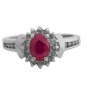 14K WHITE GOLD 1.42 CARAT OVAL RUBY & DIAMOND HALO RING ~ GORGEOUS!~ FREE SIZING