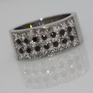 18K WHITE GOLD 2.54CT PRINCESS CUT & BLACK DIAMOND WIDE ANNIVERSARY BAND RING