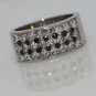18K WHITE GOLD 2.54CT PRINCESS CUT & BLACK DIAMOND WIDE ANNIVERSARY BAND RING