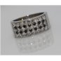 18K WHITE GOLD 2.54CT PRINCESS CUT & BLACK DIAMOND WIDE ANNIVERSARY BAND RING