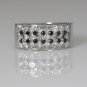 18K WHITE GOLD 2.54CT PRINCESS CUT & BLACK DIAMOND WIDE ANNIVERSARY BAND RING
