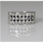18K WHITE GOLD 2.54CT PRINCESS CUT & BLACK DIAMOND WIDE ANNIVERSARY BAND RING