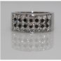 18K WHITE GOLD 2.54CT PRINCESS CUT & BLACK DIAMOND WIDE ANNIVERSARY BAND RING